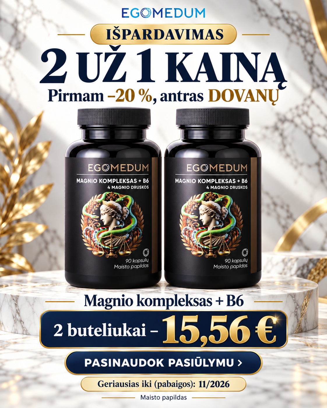 Magnio 4 druskos su B6